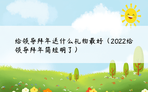 给领导拜年送什么礼物最好（2022给领导拜年简短明了）