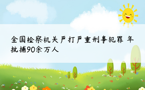 全国检察机关严打严重刑事犯罪 年批捕90余万人