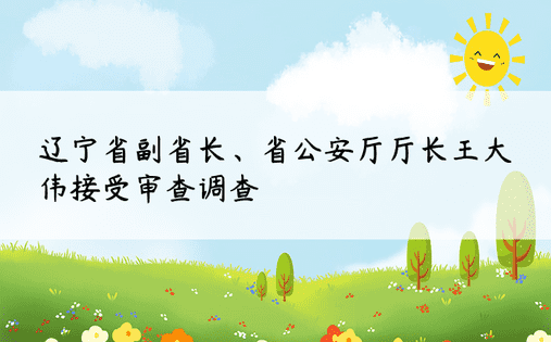 辽宁省副省长、省公安厅厅长王大伟接受审查调查