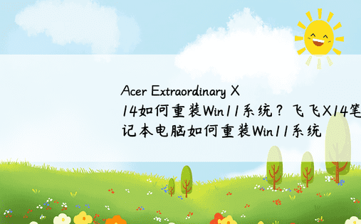 Acer Extraordinary X14如何重装Win11系统？飞飞X14笔记本电脑如何重装Win11系统
