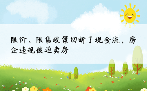 限价、限售政策切断了现金流，房企违规被迫卖房