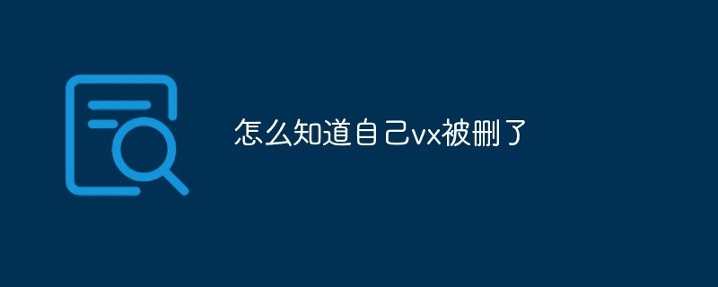 如何知道你的vx是否被删除了