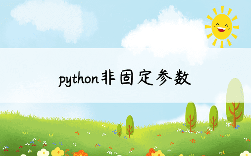 python非固定参数