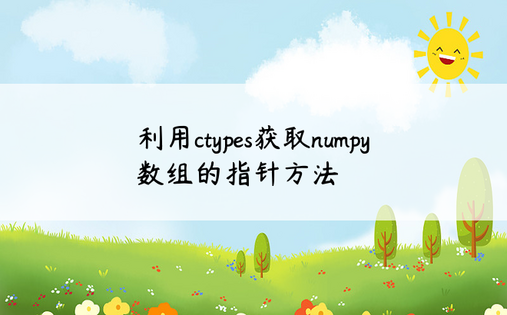 利用ctypes获取numpy数组的指针方法