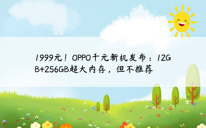 1999元！OPPO千元新机发布：12GB+256GB超大内存，但不推荐