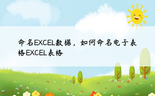 命名EXCEL数据，如何命名电子表格EXCEL表格
