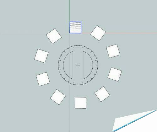 Sketchup草图大师怎么利用旋转复制功能绘制图形?