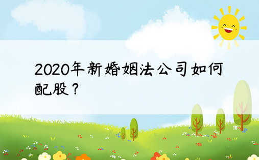 2020年新婚姻法公司如何配股？