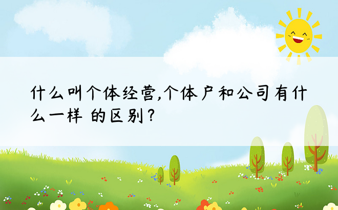 什么叫个体经营,个体户和公司有什么一样 的区别？