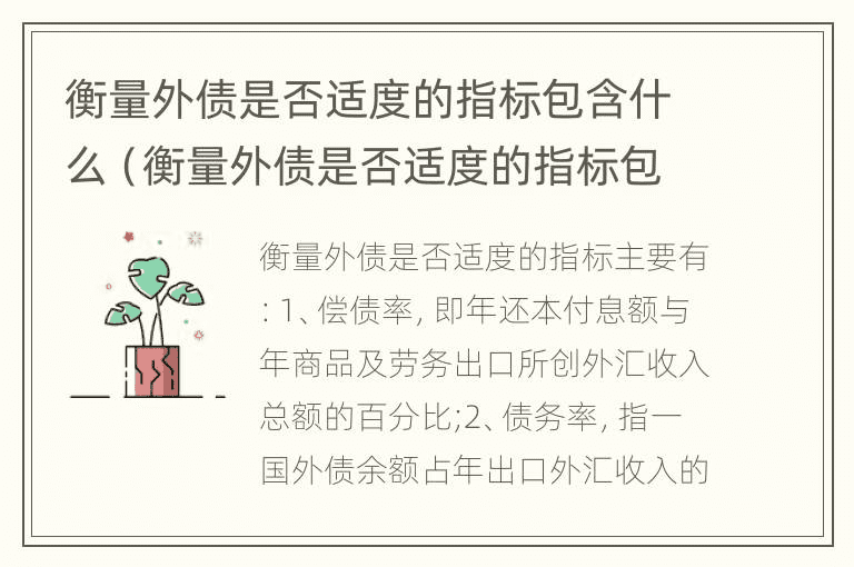 衡量外债是否适度的指标包含什么（衡量外债是否适度的指标包含什么）